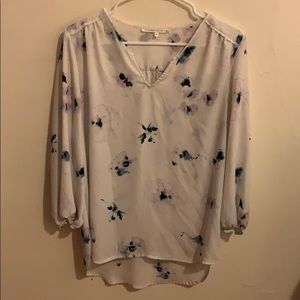 White floral blouse